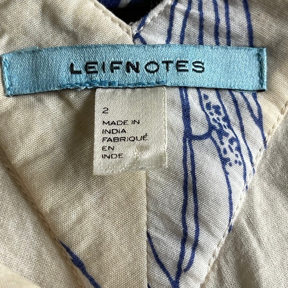 Leifnotes Anthropologie Ivory Blue Bombus Bumble Bee Sleeveless Sun Dress Size 2 - Picture 8 of 8